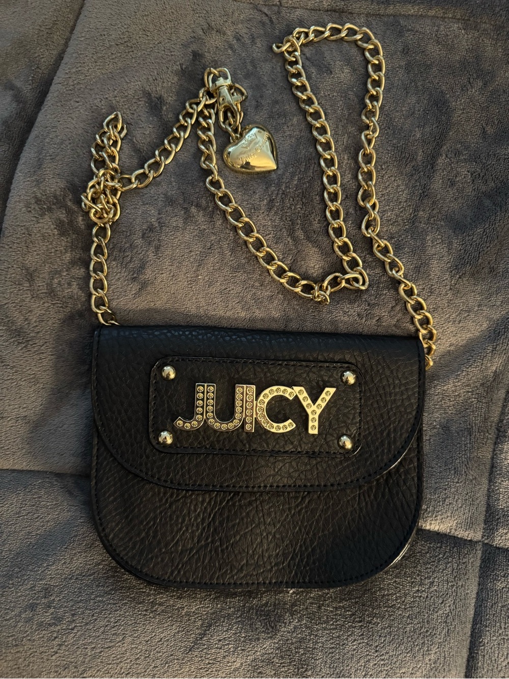 Juicy Couture Black Crossbody Bag with Gold Chain
